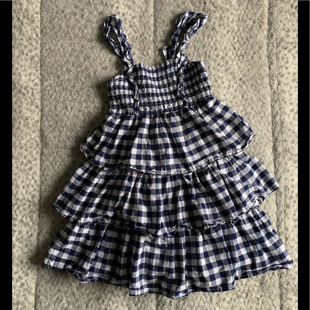 ‼️SOLD‼️Cutest layered gingham dress with frilly straps.